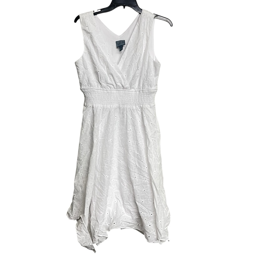 New Rabbit Rabbit Rabbit Eyelet Cutout Sleeveless Summer‎ Dress in White
